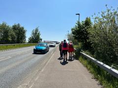 Crossing the Taw Bridge in Barnstaple